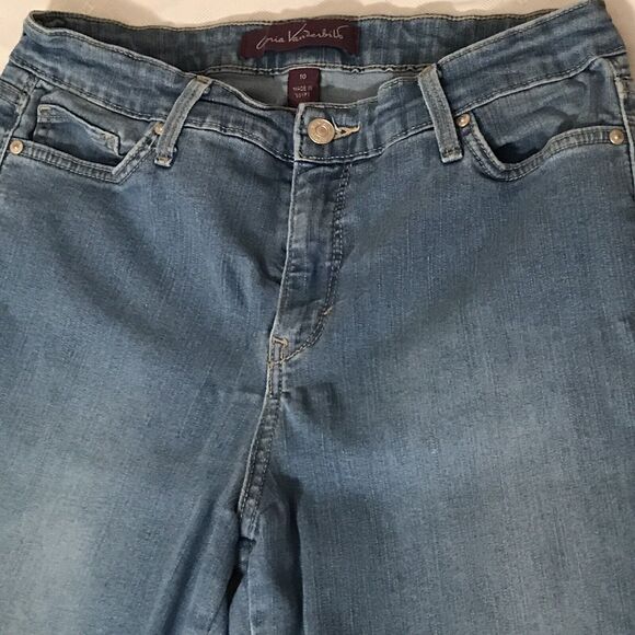 Gloria Vanderbilt Jeans Womens 10 Capri Rail Straight Stretch Faded Denim Blue - Picture 3 of 9